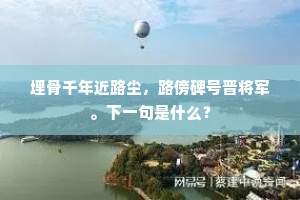 埋骨千年近路尘，路傍碑号晋将军。下一句是什么？