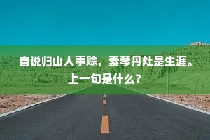 自说归山人事赊，素琴丹灶是生涯。上一句是什么？