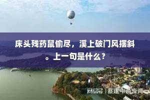 床头残药鼠偷尽，溪上破门风摆斜。上一句是什么？