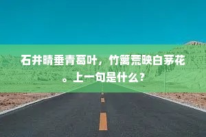 石井晴垂青葛叶，竹篱荒映白茅花。上一句是什么？