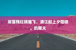 岸落残红锦雉飞，渡江船上夕阳微。的释义