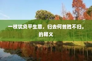 一枝犹负平生意，归去何曾胜不归。的释义