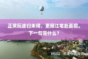 正哭阮途归未得，更闻江笔赴嘉招。下一句是什么？