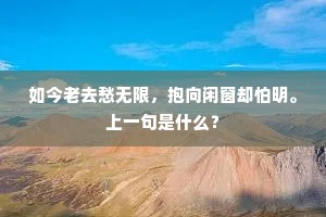 如今老去愁无限，抱向闲窗却怕明。上一句是什么？