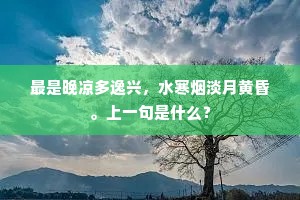 最是晚凉多逸兴，水寒烟淡月黄昏。上一句是什么？