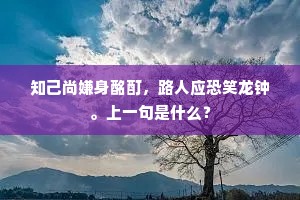 知己尚嫌身酩酊，路人应恐笑龙钟。上一句是什么？