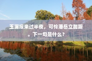玉漏报来过半夜，可怜潘岳立踟蹰。下一句是什么？