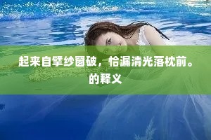 起来自擘纱窗破，恰漏清光落枕前。的释义