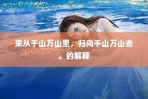 来从千山万山里，归向千山万山去。的解释