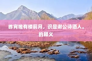 昨宵唯有楼前月，识是谢公诗酒人。的释义