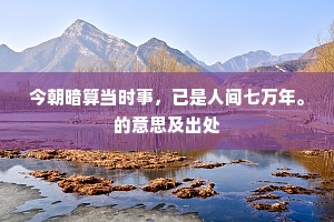 今朝暗算当时事，已是人间七万年。的意思及出处