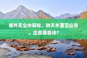 城外无尘水间松，秋天木落见山容。出自哪首诗？