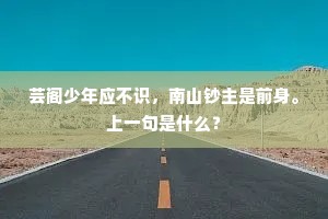 芸阁少年应不识，南山钞主是前身。上一句是什么？