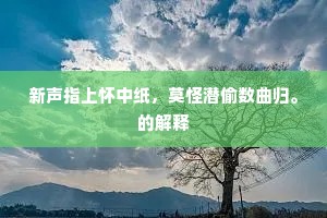 新声指上怀中纸，莫怪潜偷数曲归。的解释