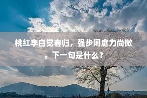 桃红李白觉春归，强步闲庭力尚微。下一句是什么？
