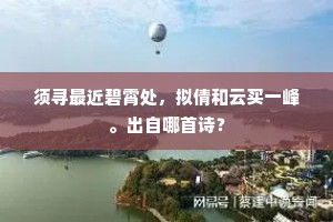 须寻最近碧霄处，拟倩和云买一峰。出自哪首诗？