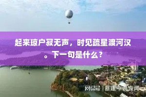 起来琼户寂无声，时见疏星渡河汉。下一句是什么？
