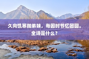 久向饥寒抛弟妹，每因时节忆团圆。全诗是什么？