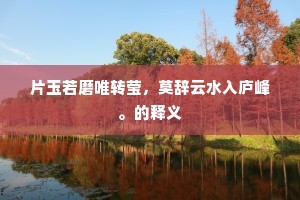 片玉若磨唯转莹，莫辞云水入庐峰。的释义