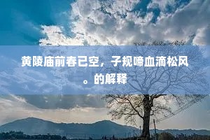 黄陵庙前春已空，子规啼血滴松风。的解释