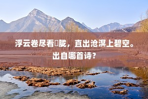 浮云卷尽看朣胧，直出沧溟上碧空。出自哪首诗？