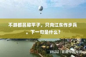 不游都邑称平子，只向江东作步兵。下一句是什么？