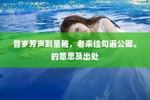 昔岁芳声到童稚，老来佳句遍公卿。的意思及出处