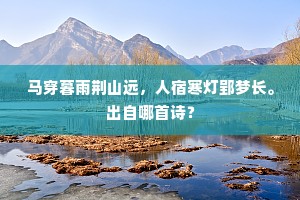 马穿暮雨荆山远，人宿寒灯郢梦长。出自哪首诗？