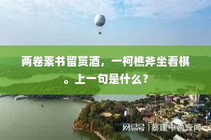 两卷素书留贳酒，一柯樵斧坐看棋。上一句是什么？