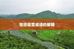 饱经霜雪成语的解释