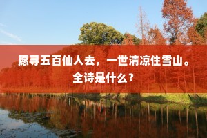 愿寻五百仙人去，一世清凉住雪山。全诗是什么？