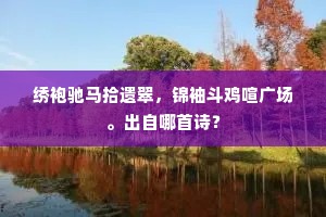 绣袍驰马拾遗翠，锦袖斗鸡喧广场。出自哪首诗？