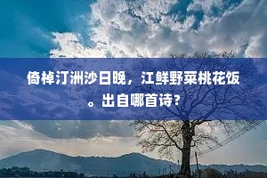 倚棹汀洲沙日晚，江鲜野菜桃花饭。出自哪首诗？