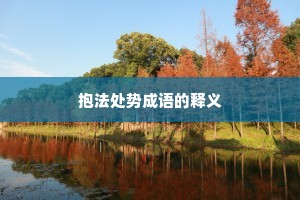 抱法处势成语的释义