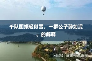 千队国娥轻似雪，一群公子醉如泥。的解释