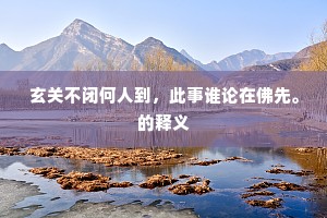 玄关不闭何人到，此事谁论在佛先。的释义