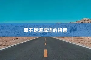 卑不足道成语的拼音