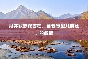 丹井寂寥终古在，鸾骖怅望几时还。的解释
