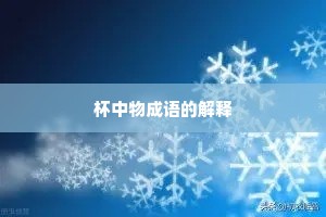 杯中物成语的解释