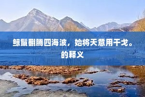 鲸鬣翻腾四海波，始将天意用干戈。的释义