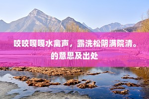 咬咬嘎嘎水禽声，露洗松阴满院清。的意思及出处