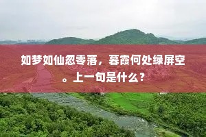 如梦如仙忽零落，暮霞何处绿屏空。上一句是什么？