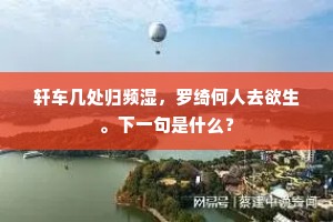 轩车几处归频湿，罗绮何人去欲生。下一句是什么？