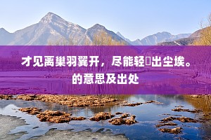 才见离巢羽翼开，尽能轻飏出尘埃。的意思及出处