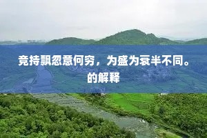 竞持飘忽意何穷，为盛为衰半不同。的解释
