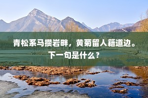 青松系马攒岩畔，黄菊留人籍道边。下一句是什么？