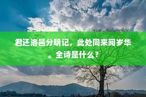 君还洛邑分明记，此处同来阅岁华。全诗是什么？