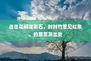 往往花间逢彩石，时时竹里见红泉。的意思及出处