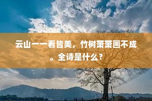 云山一一看皆美，竹树萧萧画不成。全诗是什么？