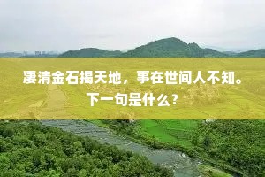 凄清金石揭天地，事在世间人不知。下一句是什么？